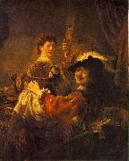 REMBRANDT Harmenszoon van Rijn Rembrandt and Saskia in the Scene of the Prodigal Son in the Tavern dh oil painting picture wholesale